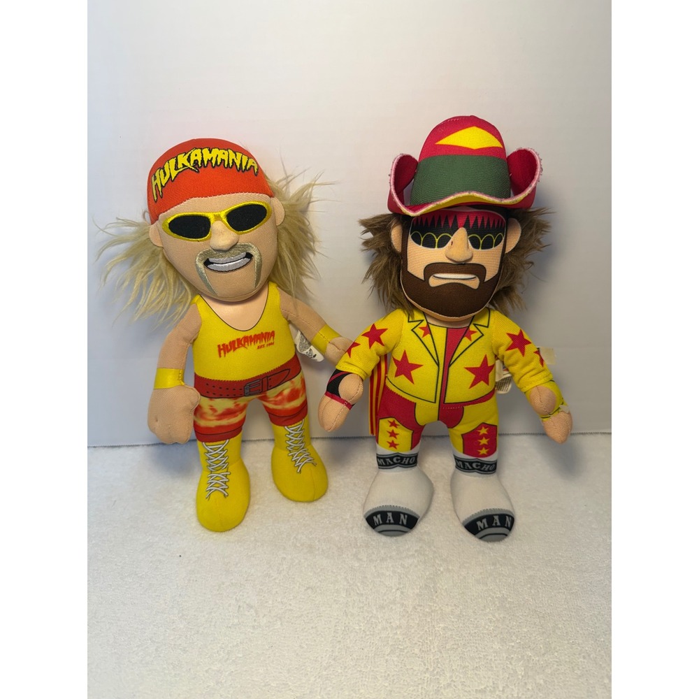 WWE Bleacher Creatures Hulk Hogan & Macho Man Randy‎ Savage 10" Plush Figure Set